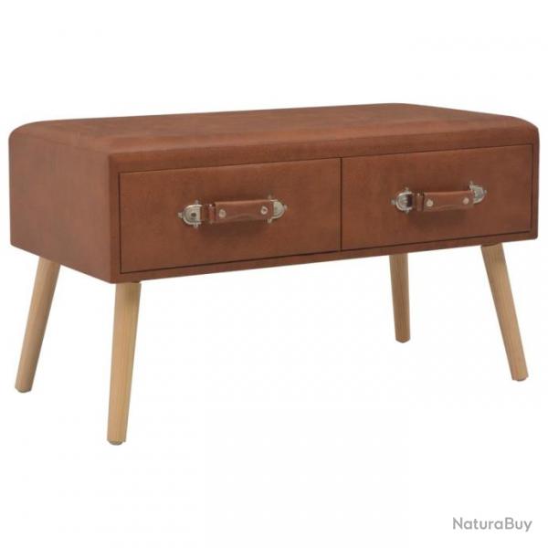 Table basse Marron 80x40x46 cm Similicuir