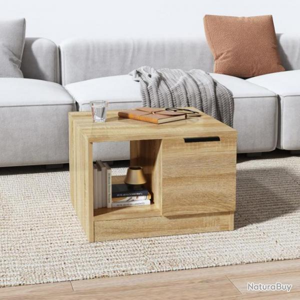 Table basse Chne sonoma 50x50x36 cm Bois d'ingnierie