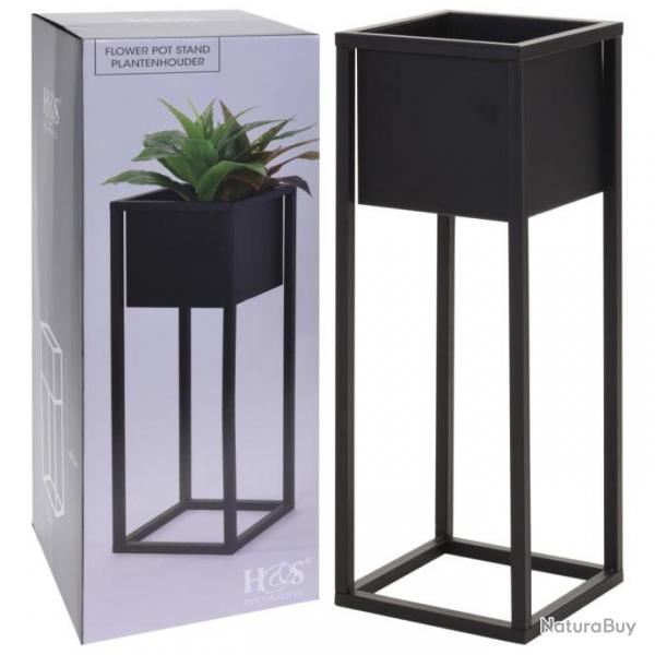 Pot de fleurs sur pied Mtal Noir 60 cm