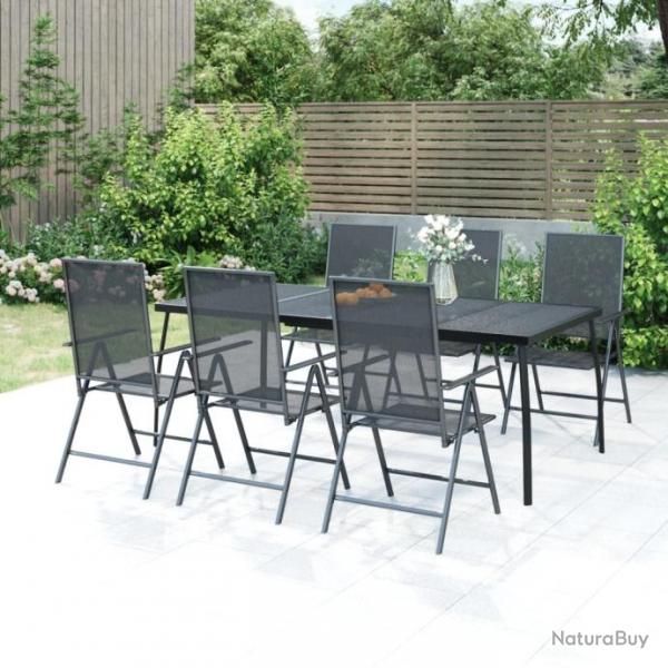 salle  manger de jardin 7 pcs anthracite acier