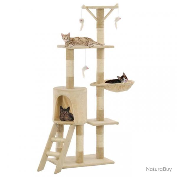 Arbre  chat avec griffoirs en sisal 138 cm Beige