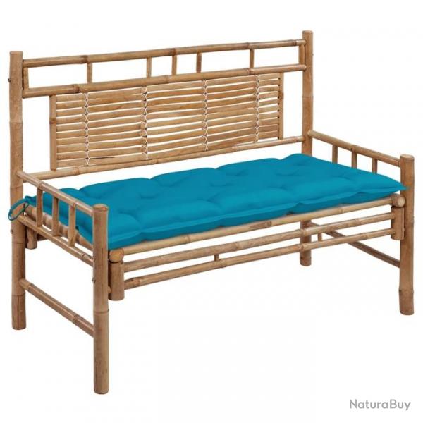 Banc de jardin avec coussin 120 cm Bambou