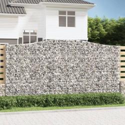 Paniers à gabions arqués 2 pcs 400x50x200/220 cm Fer galvanisé