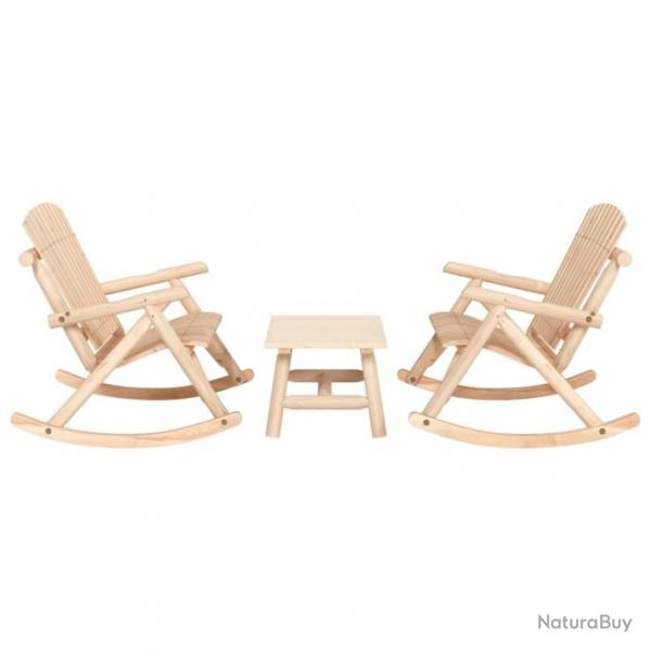 salon de jardin 3 pcs bois massif d'pica