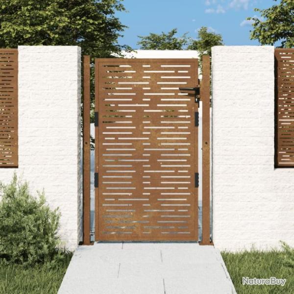 Portail de jardin 105x155 cm acier corten conception de carr