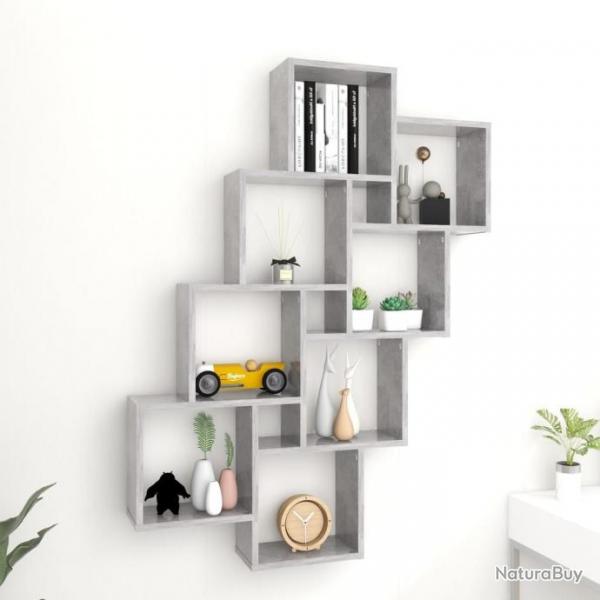 tagre cube murale Gris bton 90x15x119 cm Agglomr