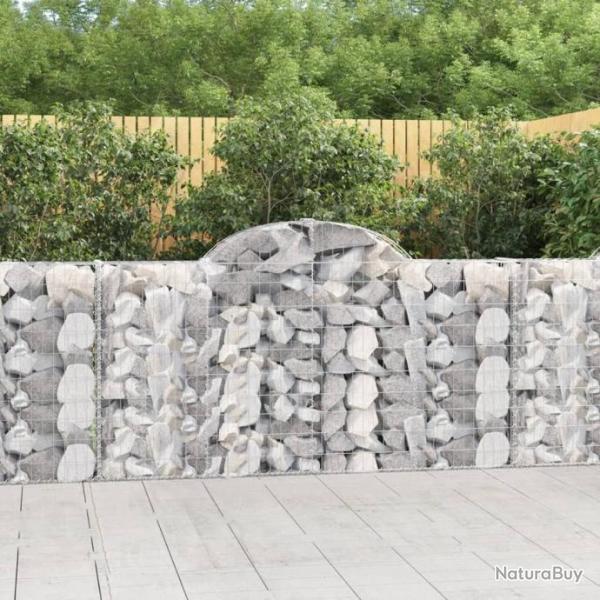 Paniers  gabions arqus 4 pcs 200x30x100/120 cm Fer galvanis