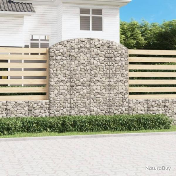 Panier de gabions arqu 200x30x200/220 cm Fer galvanis