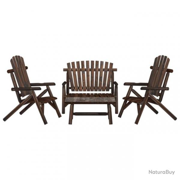 Ensemble de salon de jardin 4 pcs bois massif d'pica