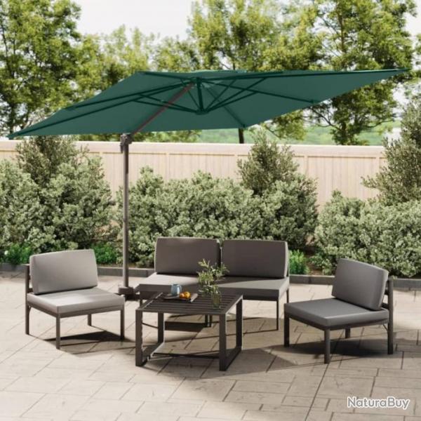 Parasol cantilever  double toit Vert 400x300 cm