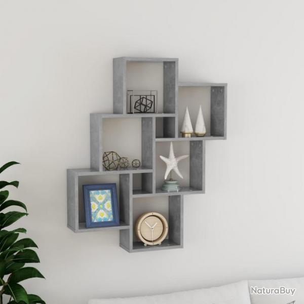 tagre cube murale Gris bton 78x15x93 cm Agglomr