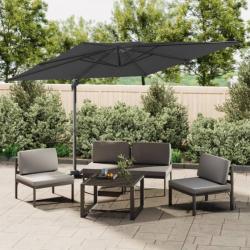 Parasol cantilever à double toit Anthracite 300x300 cm