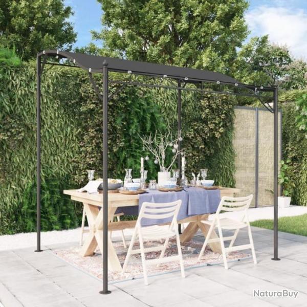 Auvent anthracite 2x2,3 m 180 g/m tissu et acier