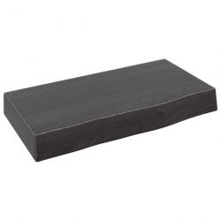 Étagère murale gris foncé 40x20x6 cm bois chêne massif traité