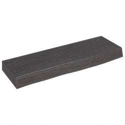 Étagère murale gris foncé 60x20x6 cm bois chêne massif traité