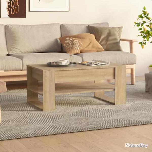 Table basse Chne so102x55x45 cm Bois d'ingnierie