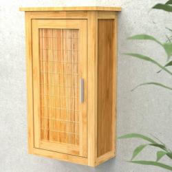 Armoire haute avec porte Bambou 40x20x70 cm