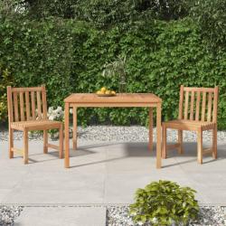 Ensemble à dîner de jardin 3 pcs Bois de teck massif