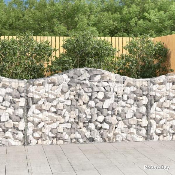 Paniers  gabions arqus 4 pcs 200x50x100/120 cm fer galvanis