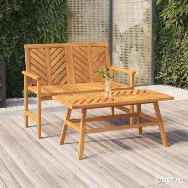 salon de jardin 2 pcs bois d'acacia solide