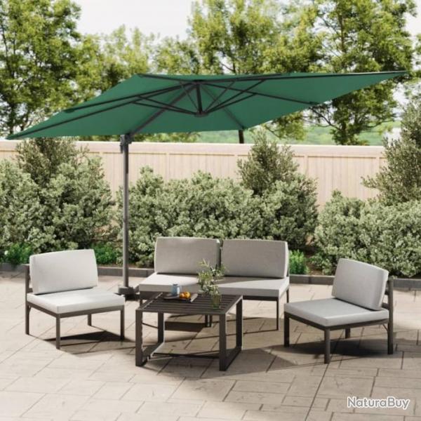 Parasol dport avec mt en aluminium Vert 300x300 cm