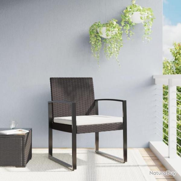 Chaises  manger de jardin lot de 2 marron rotin PP