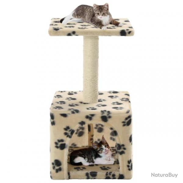 Arbre  chat avec griffoirs en sisal 55 cm Beige Motif de pattes