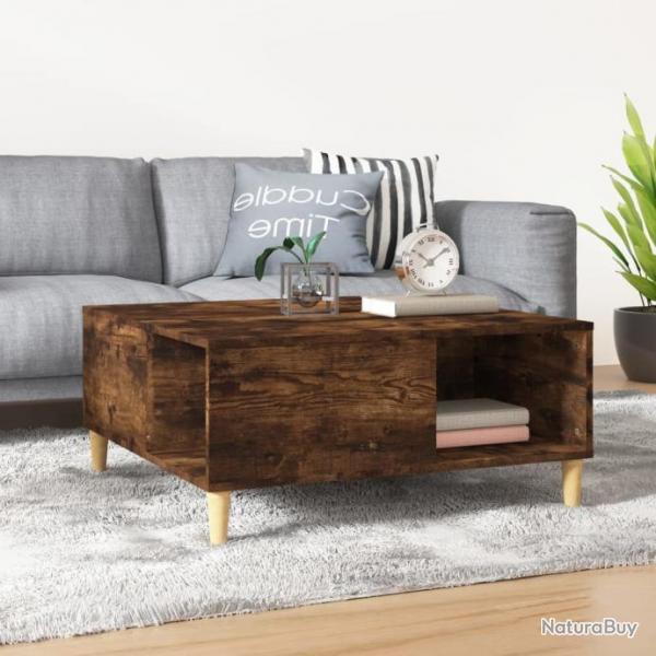 Table basse chne fum 80x80x36,5 cm bois d'ingnierie