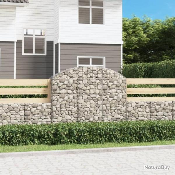 Panier de gabions arqu 150x30x120/140 cm Fer galvanis