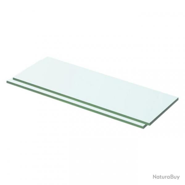 Panneaux d'tagre 2 pcs Verre Transparent 50 x 12 cm