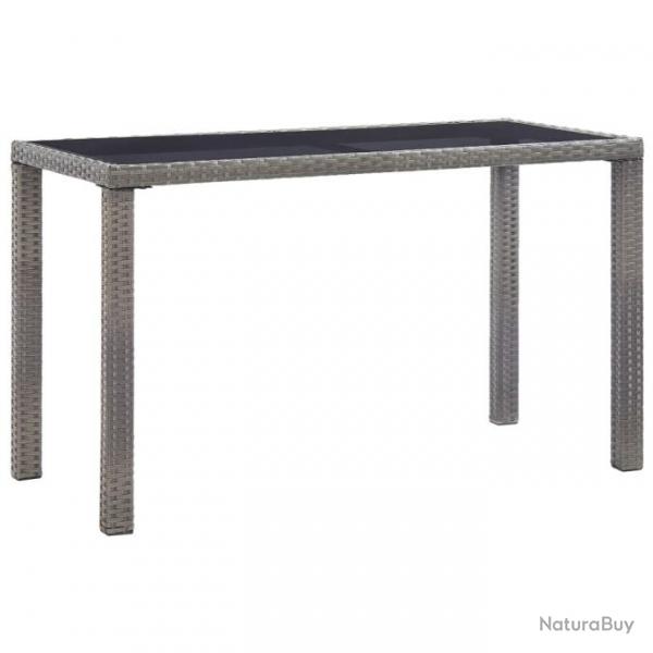 Table de jardin Anthracite 123x60x74 cm Rsine tresse