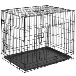 Caisse de transport pour chien 77,5x48,5x55,5 cm Métal Noir