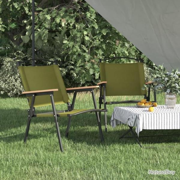 Chaises de camping 2 pcs Vert 54x55x78 cm Tissu Oxford