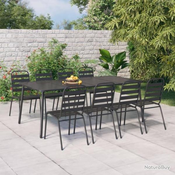 salle  manger de jardin 9 pcs anthracite acier