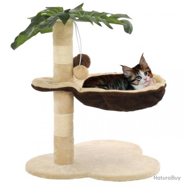 Arbre  chat avec griffoir en sisal 50 cm Beige et Marron