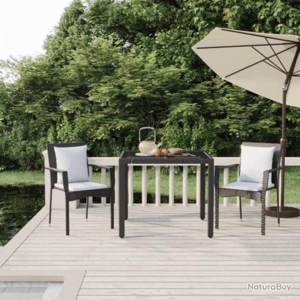 salle  manger de jardin avec coussins 3 pcs Noir