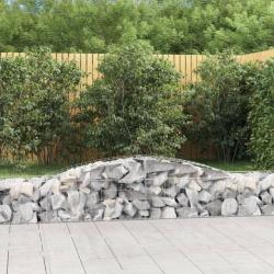 Paniers à gabions arqués 2 pcs 400x50x40/60 cm Fer galvanisé