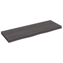 Étagère murale gris foncé 80x30x4 cm bois chêne massif traité