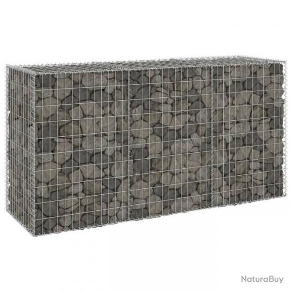 Mur en gabion avec couvercles Acier galvanis 200x60x100 cm