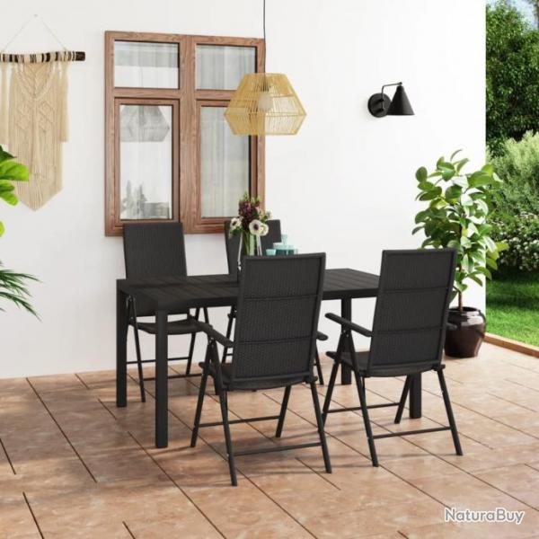 salle  manger de jardin 5 pcs Noir