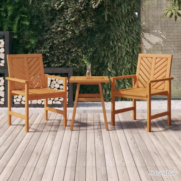 salon de jardin 3 pcs bois d'acacia solide