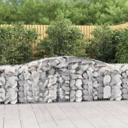 Paniers à gabions arqués 2 pcs 400x50x80/100 cm Fer galvanisé