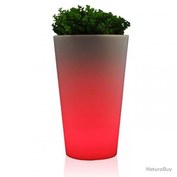 Lampe/pot de fleurs rond rechargeable  LED 38 cm