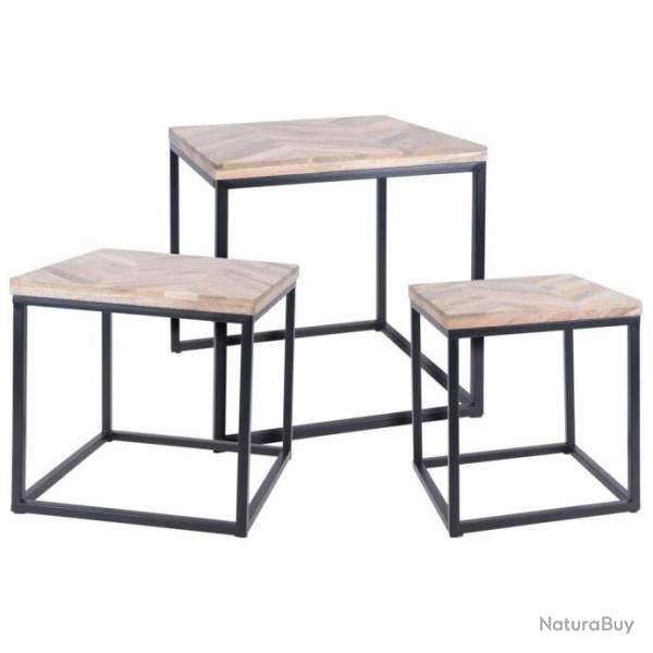 tables d'appoint 3 pcs Teck