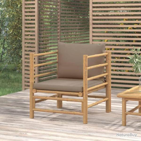 Canap de jardin avec coussins taupe bambou