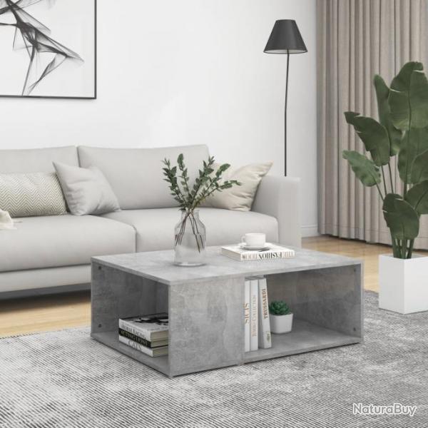 Table basse Gris bton 90x67x33 cm Agglomr