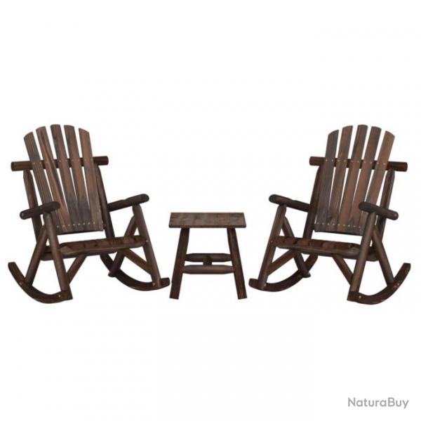 salon de jardin 3 pcs bois massif d'pica