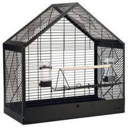 Cage à oiseaux Yara Noir 71x35x70 cm Métal