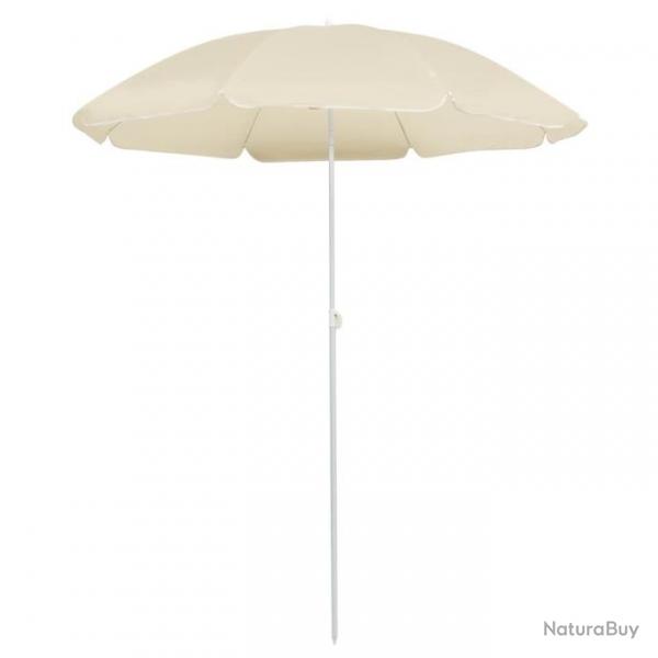 Parasol d'extrieur avec mt en acier Sable 180 cm