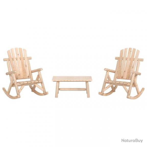 salon de jardin 3 pcs bois massif d'pica